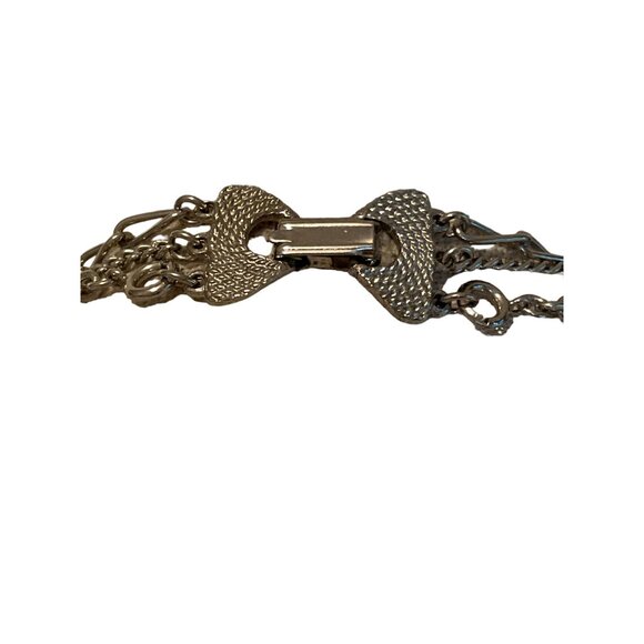 Vintage Celebrity Signed Long Silver Tone Layered Tassel Necklace - Picture 5 of 5